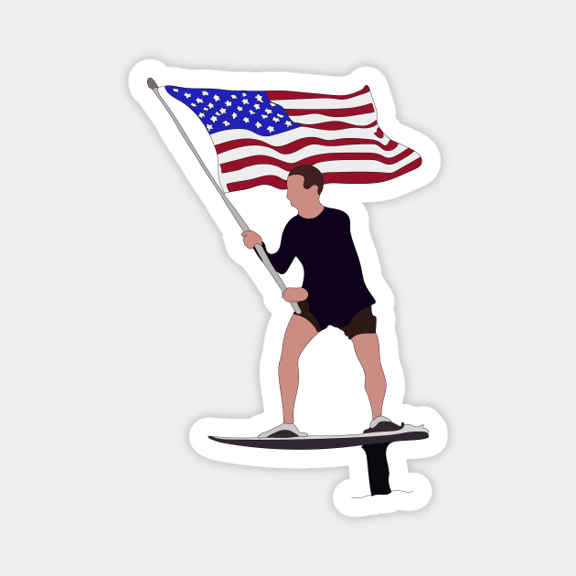 Surfing Patriot Zuckerberg Magnet by Polomaker