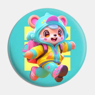 AKBLM - MUNCHKIN マンチカン KUMA | CUTE 3D ANIME COLOR POP MASCOT Pin