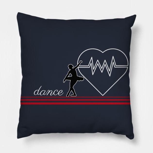 Dance Ballet HeartBeat Pillow by LisaLiza