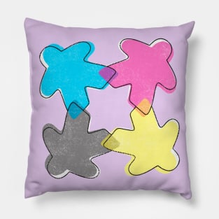 CMYK Meeple Pillow