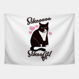 So Soft Cute Cat Cartoon Funny Pet Slogan Tapestry