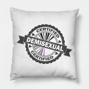 Certified Demisexual Pride Seal of Approval with Pride Flag Background Pillow