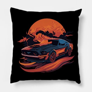 Muscle Car Flame Pillow