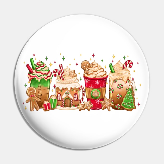 Gingerbread Christmas Latte | Coffee Lover Pin by MoonyLimeDesign