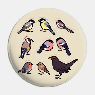 Garden Birds of Britain Pin