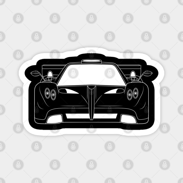 Pagani Zonda White Outline Magnet by kindacoolbutnotreally