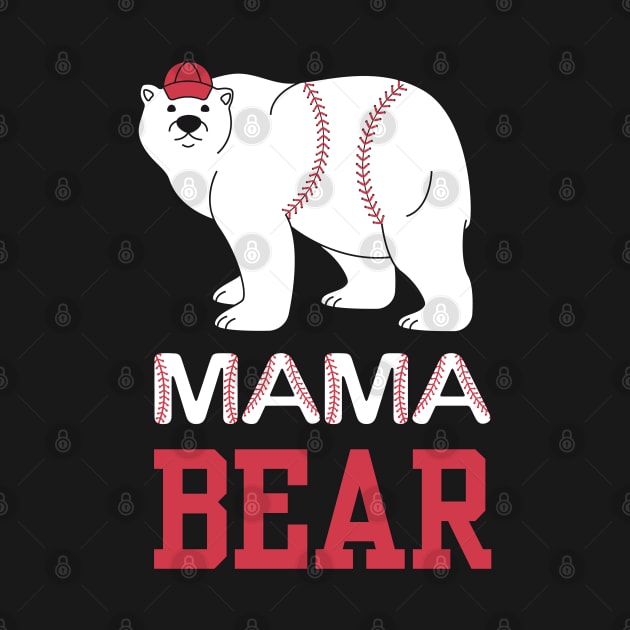 Mama Bear, White Bear, Baseball Mom by KnockingLouder