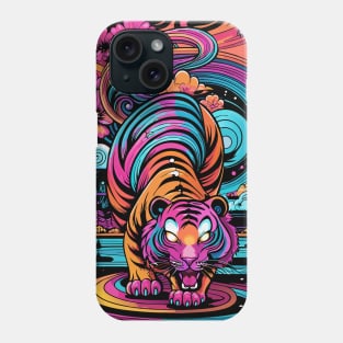 Japanese Tiger Art Modern Vaporwave Ukiyo e Phone Case