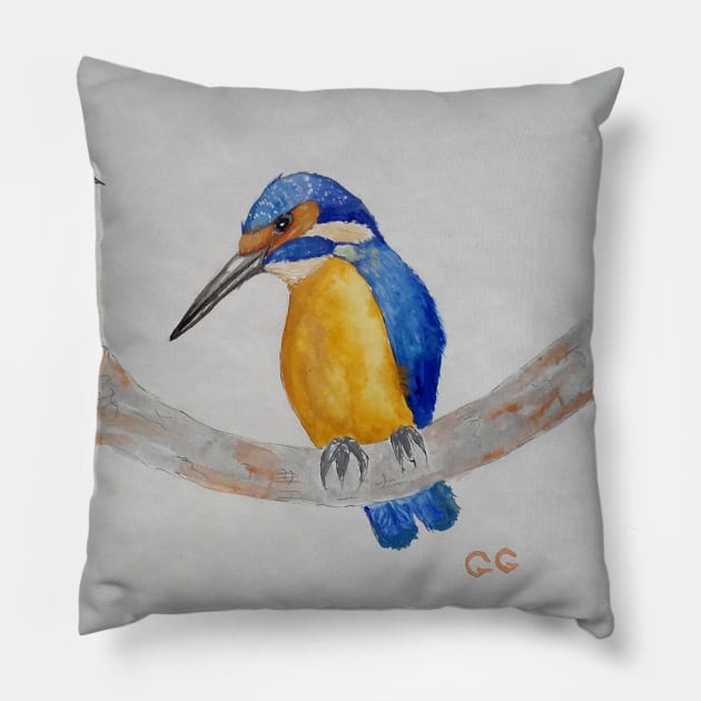 Blue Kingfishers - birds - bird art Pillow by GarryGreenwood