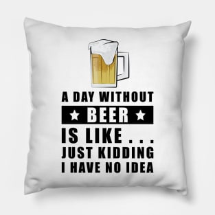 A day without Beer is like.. just kidding I have no idea Pillow