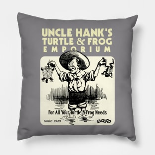 Uncle Hank's Turtle & Frog Emporium Pillow