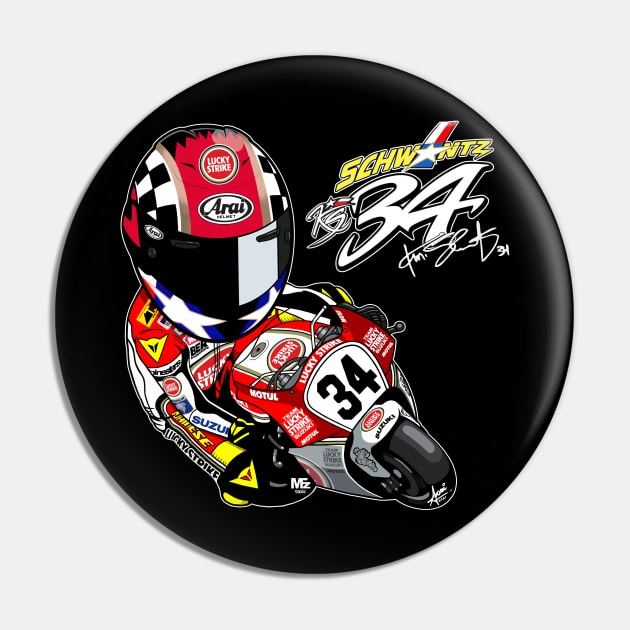 Kevin Schwantz Lucky Strike Suzuki Tribute Pin by MFz Studioz