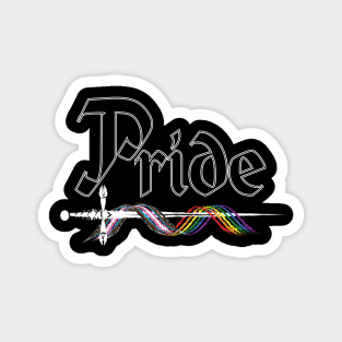 Pride Bannered Sword (wht) Magnet