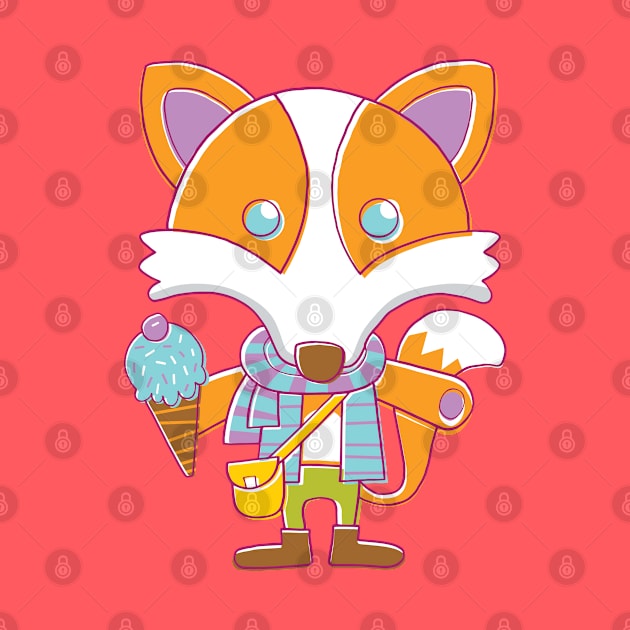 Fox with Ice Cream by vaughanduck