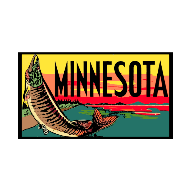 Vintage Style Minnesota Fishing by ZSONN