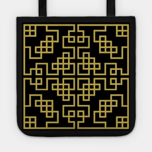 Black Gold Chinese Ornament Pattern Tote