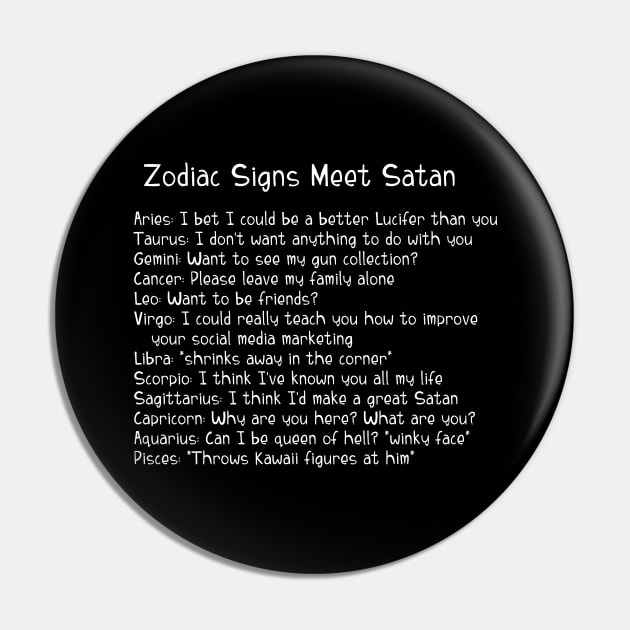 A Zodiac Sign Test: Zodiac Signs Meet Satan Pin by Wanderer Bat