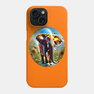 Vibrant Pachyderm: A Symphony of Colors Phone Case