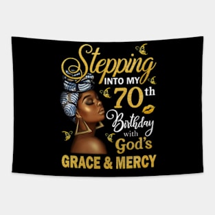 Stepping Into My 70th Birthday With God's Grace & Mercy Bday Tapestry