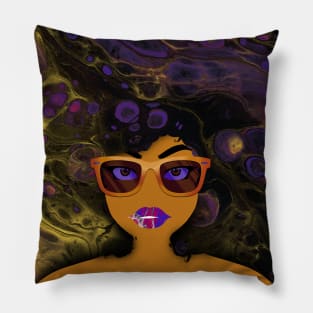 Galaxy Girl Purple Pillow