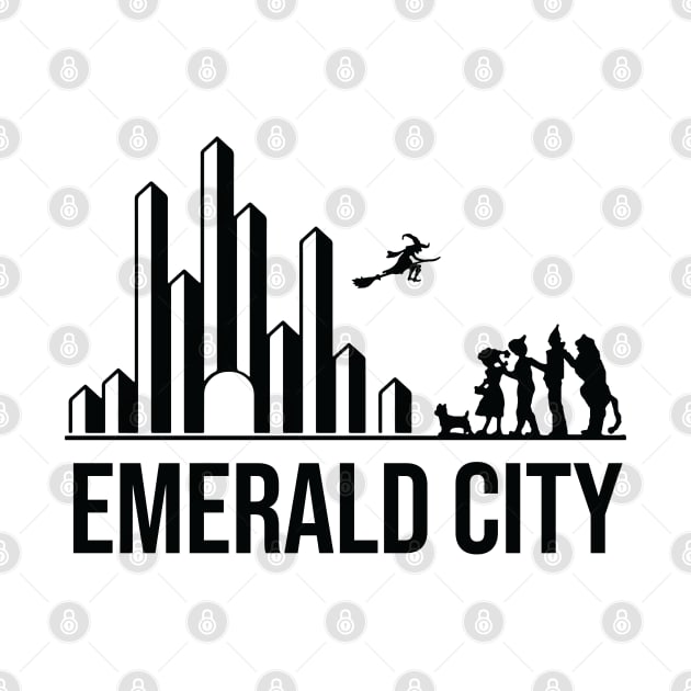 The Wizard of Oz Characters Emerald City Skyline Silouettes by alltheprints