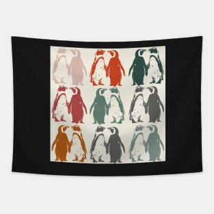 Colourful penguins in vintage colours Tapestry