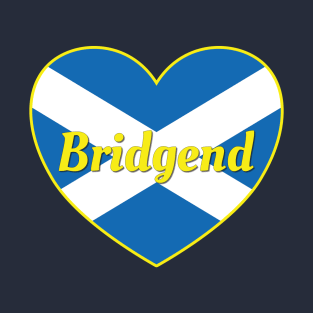Bridgend Scotland UK Scotland Flag Heart T-Shirt