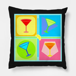 Retro Martini Glass Pop Art Pillow