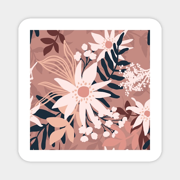 Botanical Floral Seamless pattern 3 Magnet by redwitchart