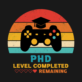 Retro Style PhD Level Completed Graduation T-Shirt