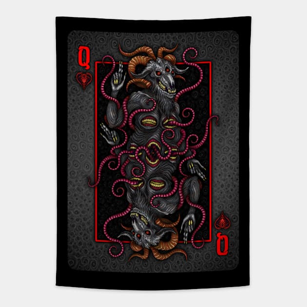 Shub-Niggurath Queen of Hearts - Azhmodai 2020 Tapestry by azhmodai