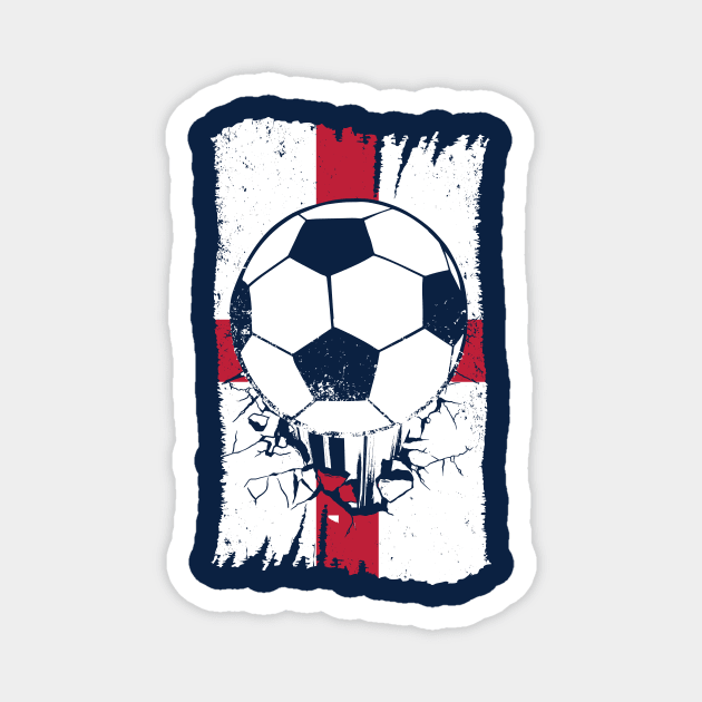 Vintage English Flag with Football // Retro England Soccer Magnet by SLAG_Creative