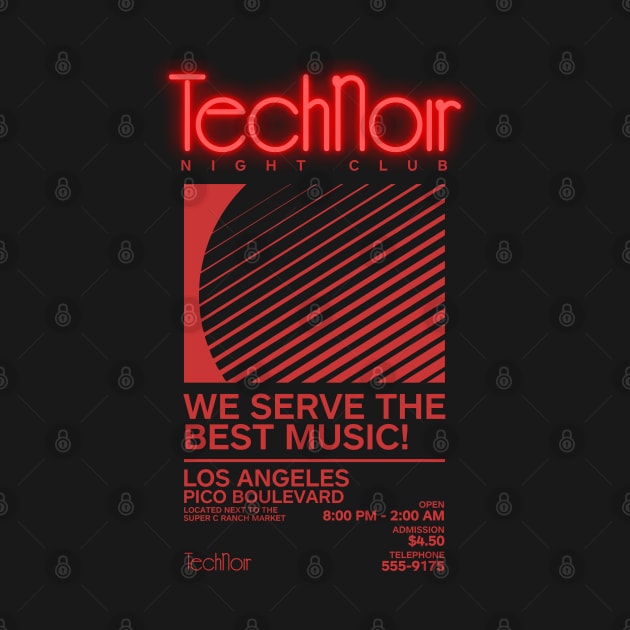 Retro 80s Technoir Nightclub Poster from the Terminator Movie by DaveLeonardo