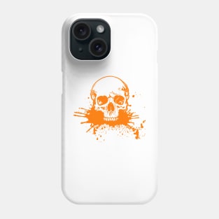 Orange Splash Skull Phone Case