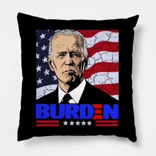 Burden Joe Biden Funny Political Cartoon Design Pillow