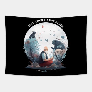 Find your Happy place | Mindfulness T-shirt Tapestry