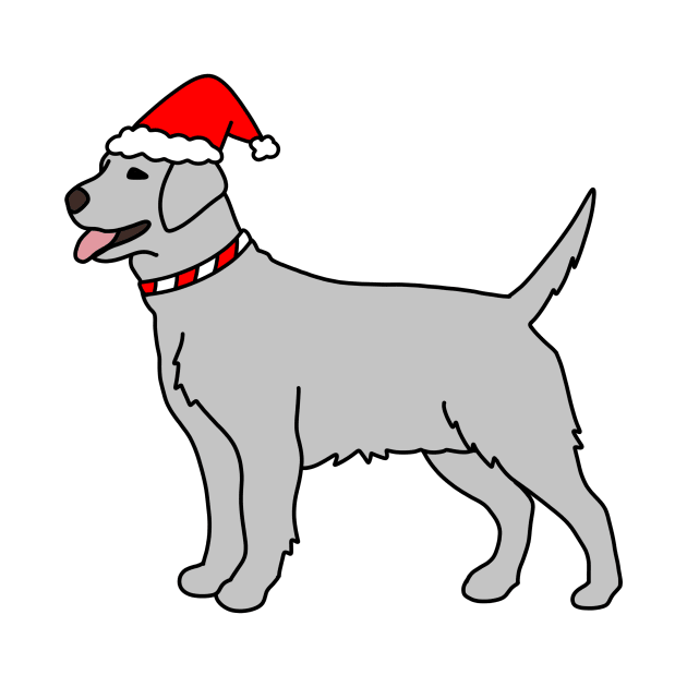 Gray Christmas Dog by Kelly Louise Art