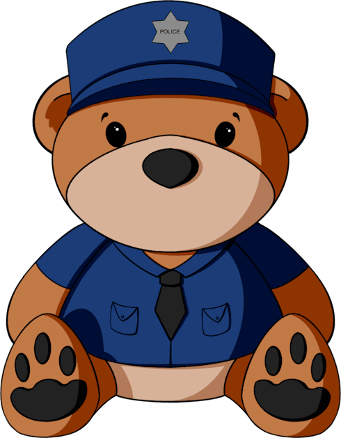Police Teddy Bear Kids T-Shirt by Alisha Ober Designs