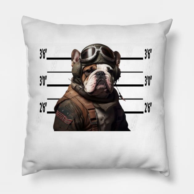 Usual Suspect Bulldog Pillow by Artsimple247