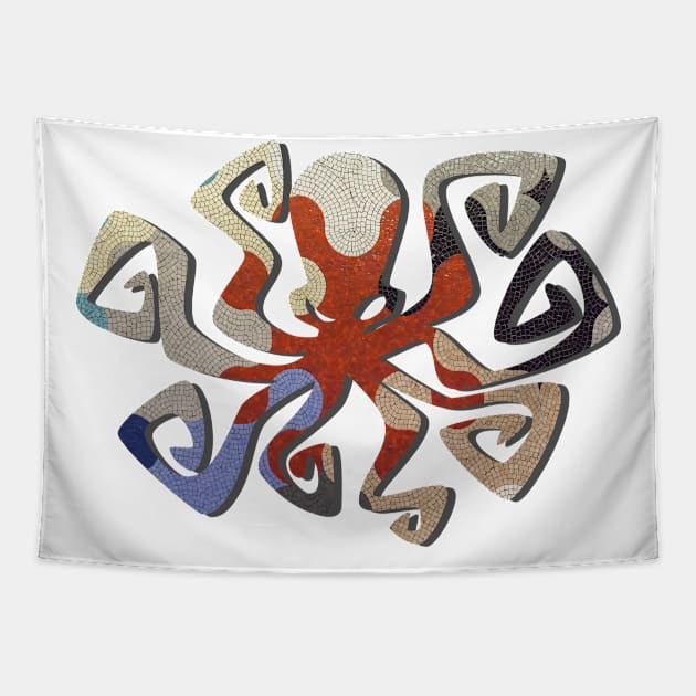 Octopus Mosaic Tapestry by Modern Art