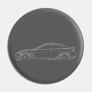 Mazda RX-8 - profile stencil, white Pin