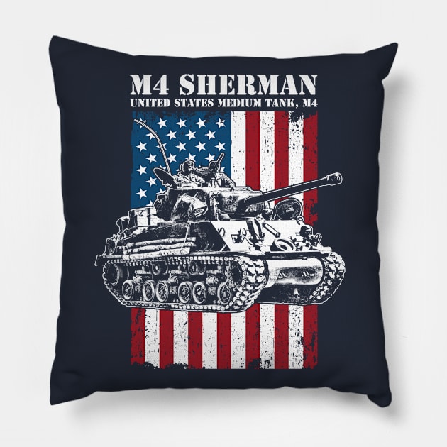 M4 Sherman WW2 Tank Pillow by rycotokyo81