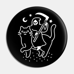 DEATH RIDES A BLACK CAT Pin