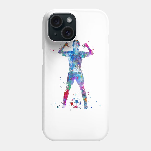 Female Soccer Player Phone Case by RosaliArt