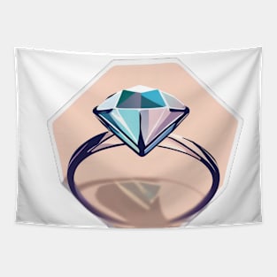 Geometric Diamond Engagement Ring Illustration No. 640 Tapestry