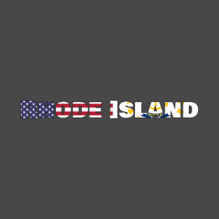 Rhode Island State Flag/ American Flag logo T-Shirt