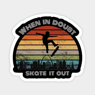 Skateboarding  Skater  Skyline Retro Design Magnet