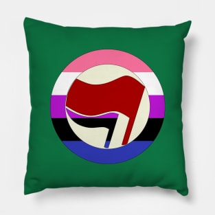 Genderfluid Antifascist Action Pillow