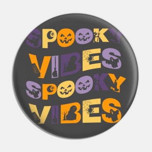 Spooky vibes colorful halloween design Pin