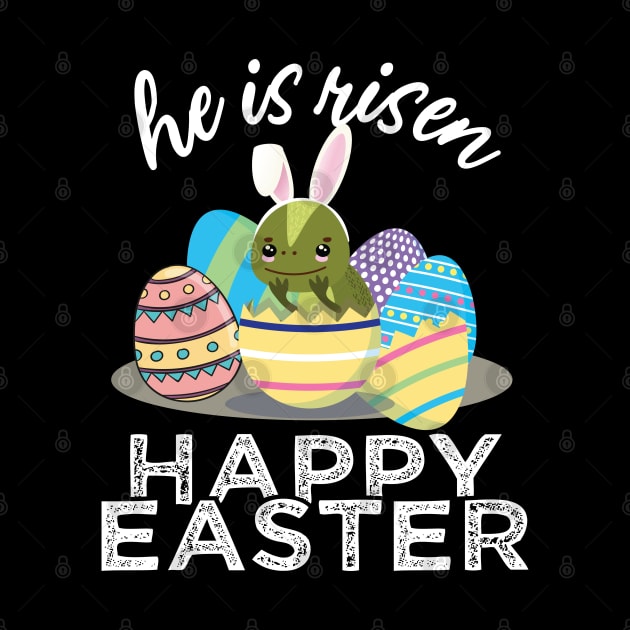 Cute Iguana Lizard Bunny Ears Easter Egg Hunt Risen Bible by alltheprints